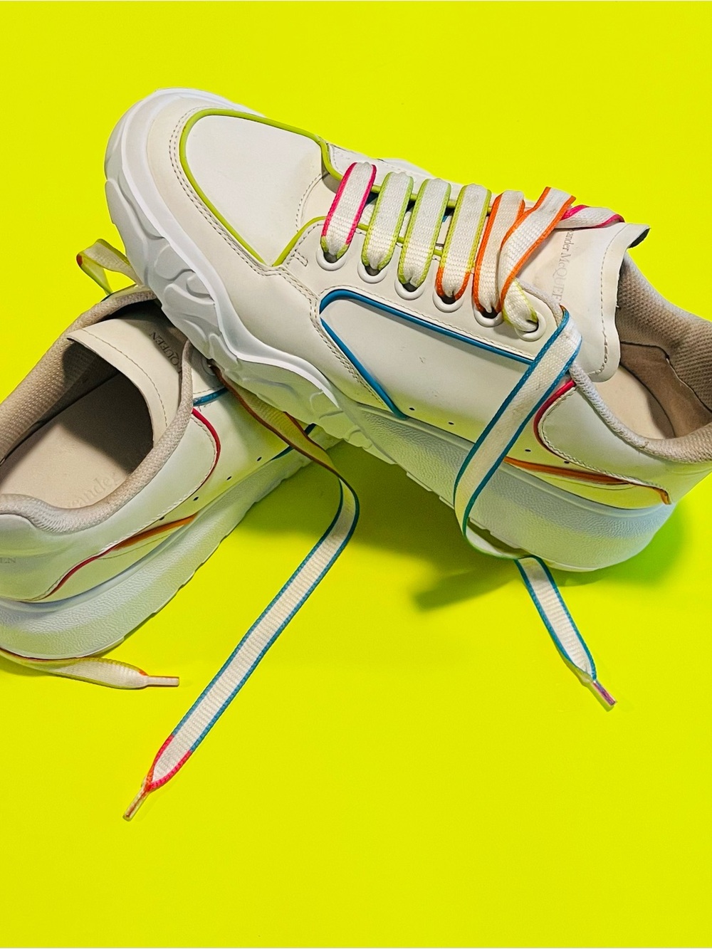 Alexander McQueen Women’s Court Trainer Multi Color Sneakers Size 39.5